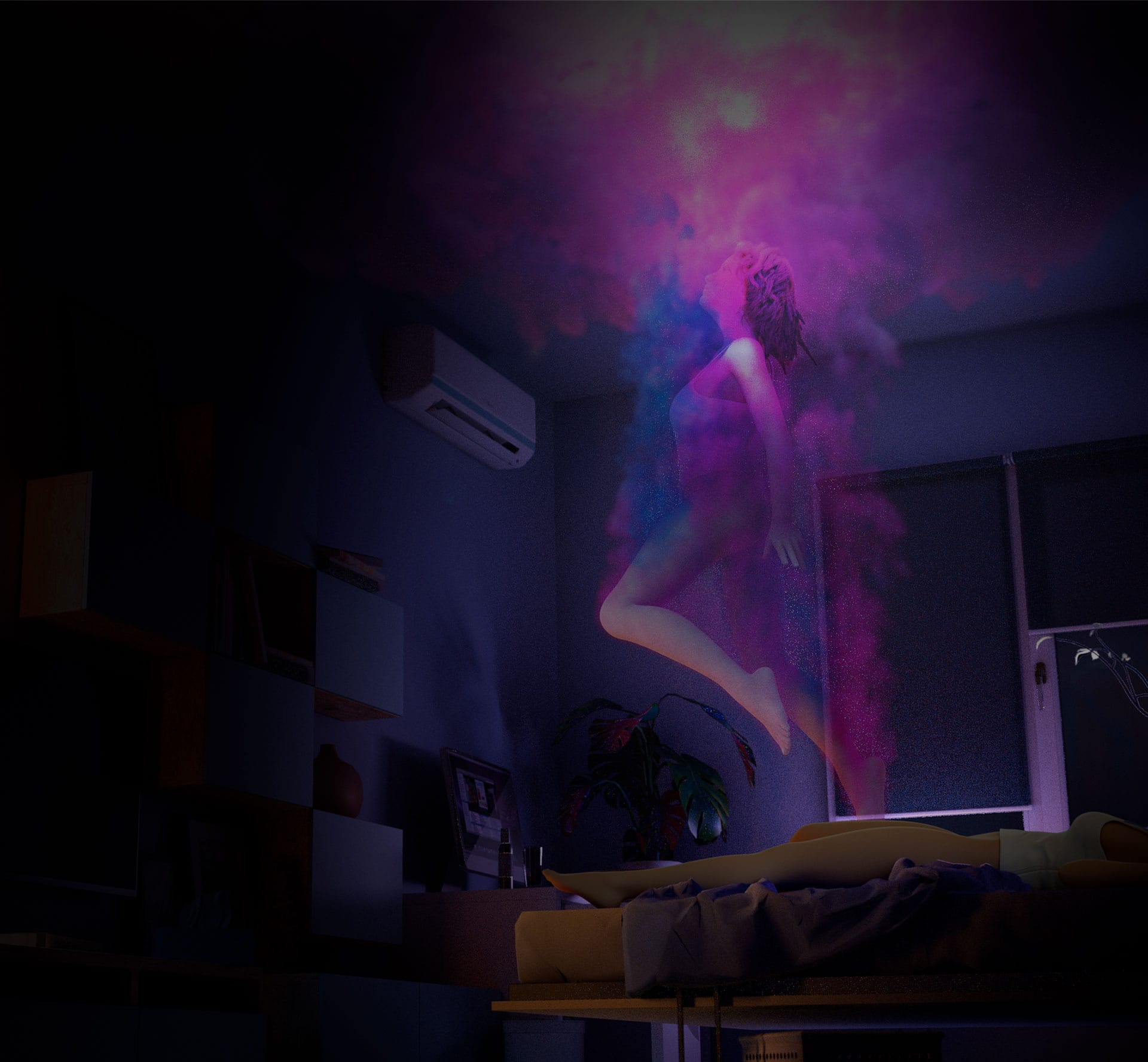 Frauen außerhalb ihres Körpers